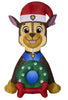 Airblown Inflatable 4.5 ft LED Paw Patrol Chase in Santa Hat with a Wreath