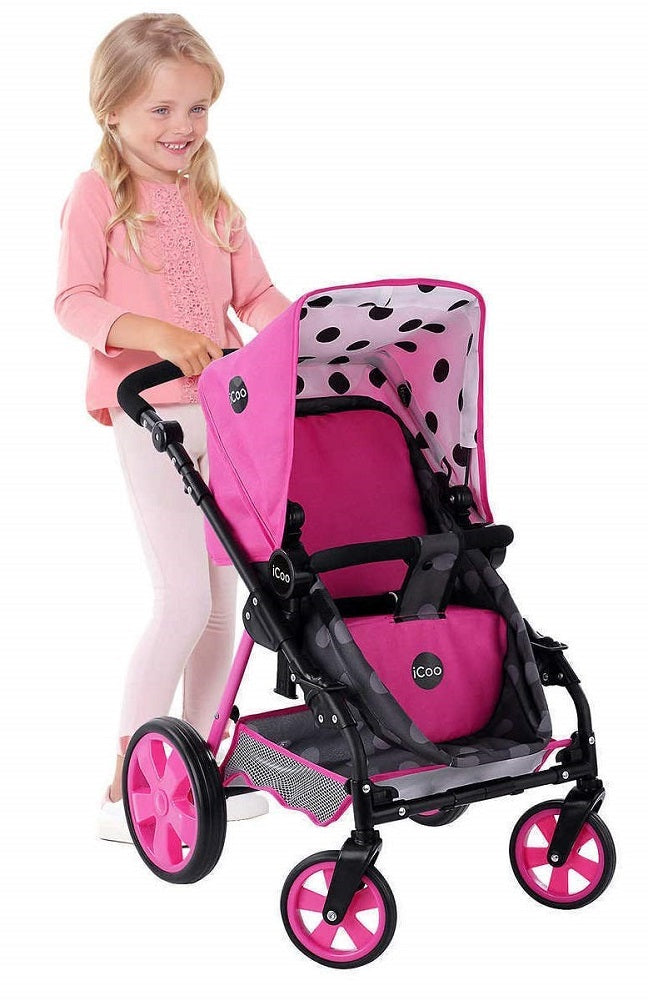 hauck doll stroller Hauck iCoo 3-in-1 Doll Stroller, Black and Pink