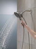 Delta Faucet 4-Spray In2ition Dual Shower Head with Handheld Spray, Brushed Nickel Shower Head with Hose, Handheld Shower Heads, Showerheads & Handheld Showers, Stainless 58467-SS