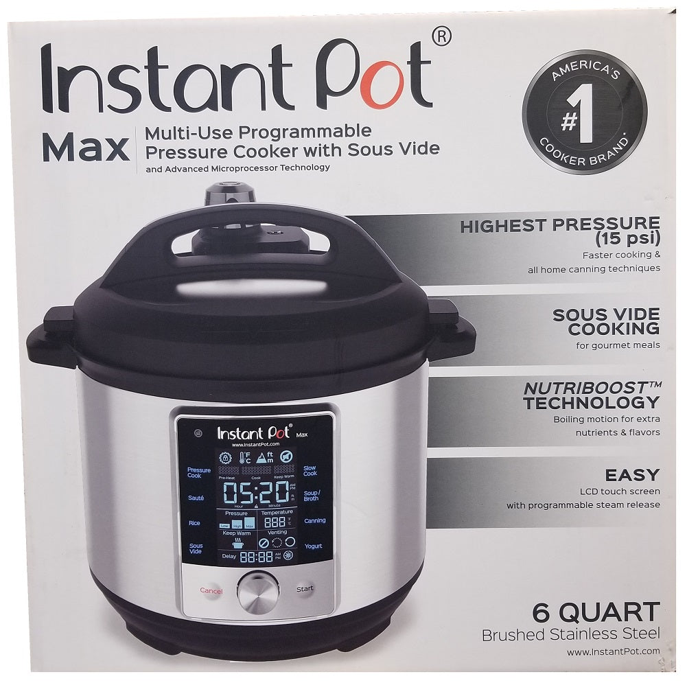 Instant Pot Max 6qt Multi-Use Programmable Pressure Cooker Stainless S