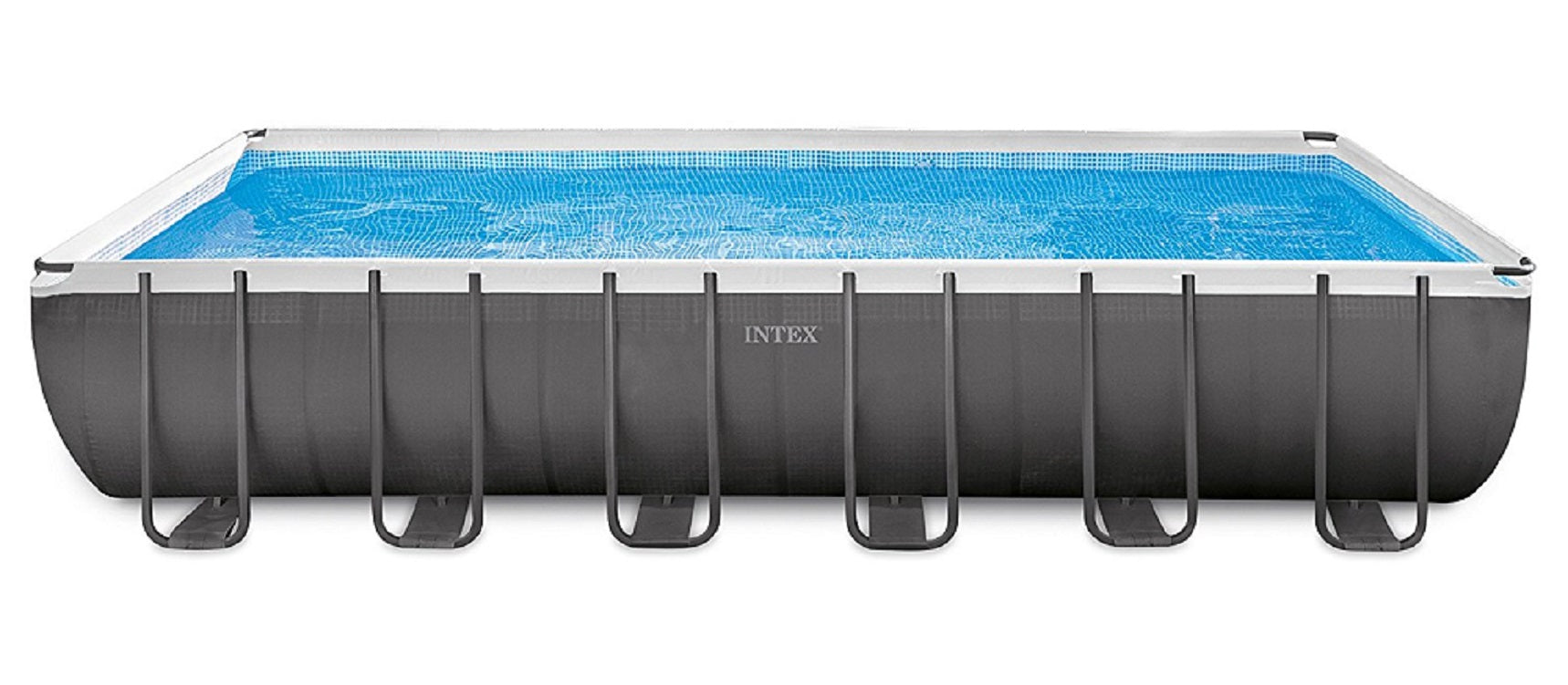 Intex 26361EH 24ft X 12ft X 52in Ultra Frame Rectangular Pool Set Sand Filter Pump Ladder Ground Cloth Pool Cover