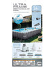 Intex 26361EH 24ft X 12ft X 52in Ultra Frame Rectangular Pool Set Sand Filter Pump Ladder Ground Cloth Pool Cover