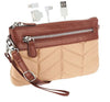 Handbag Butler Quilted Nylon 2-in-1 Bag with Cell Phone Charger, Khaki