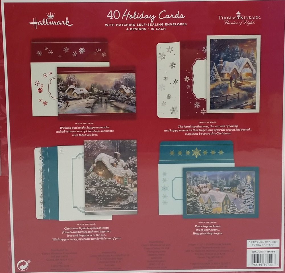 Hallmark Thomas Hallmark Thomas Kinkade Painter of Light Holiday Card with Envelopes ...