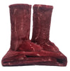 Adrienne Landau Faux Fur Throw and Small Booties Set, Marble Wine