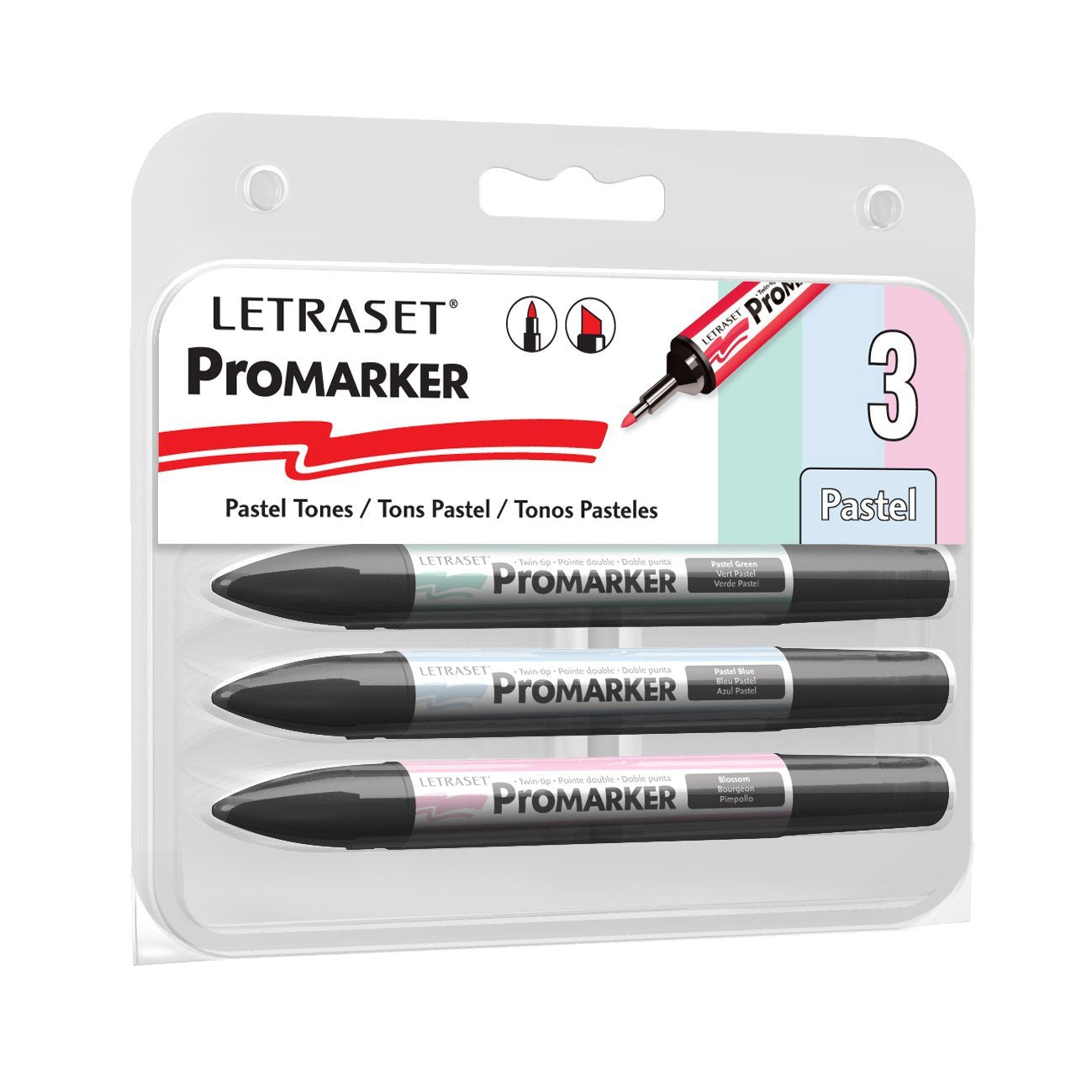 Letraset Promarker Pastel Tones Pro Marker, Set of 3
