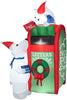 6' Airblown Inflatable Mailbox and Polar Bear Scene Holiday Time