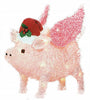 Flying Pig Yard Decor – Light Up Piggy Christmas Decoration Holiday Time