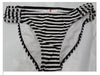 Xhilaration Women's Strappy Bikini Bottom Black and White Stripe Small