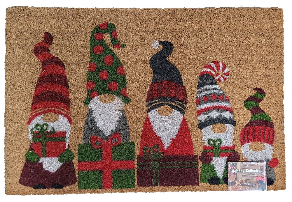 Mohawk Coir Holiday Gift Gnomes Decorative Door Mat 24in X 36in