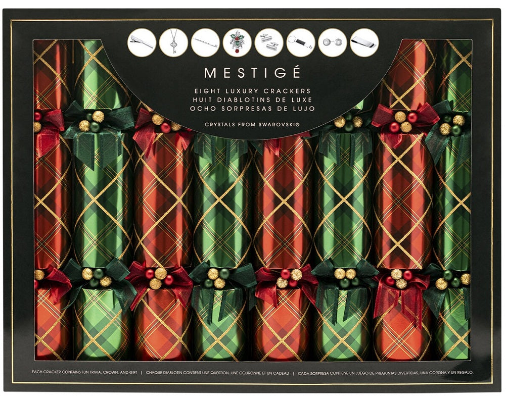 Mestige 8pk Luxury Mystery Gifts with Jewelry Swarovski Crystals Red/Green