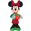 Disney Santa Minnie Mouse Inflatable LED 5ft with Present Gift