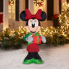 Disney Santa Minnie Mouse Inflatable LED 5ft with Present Gift