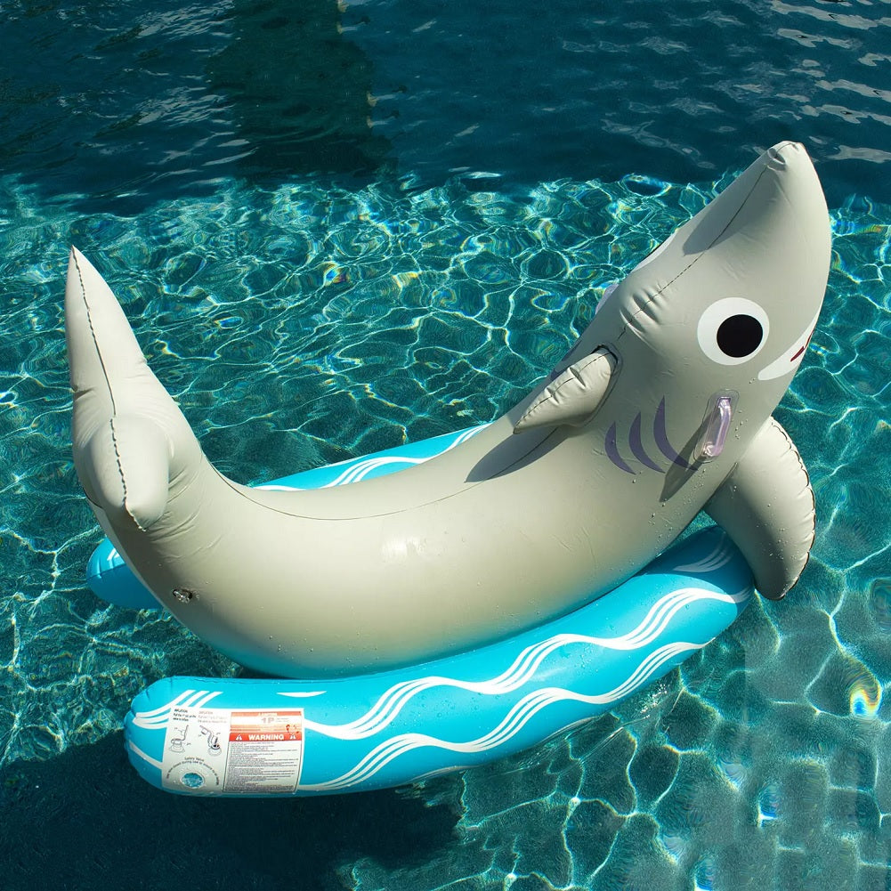 Inflatable Shark Raft Member's Mark Novelty Grey Shark Inflatable Ride-On Pool Float 60in X ...