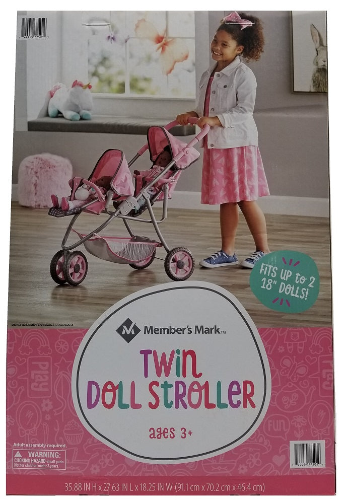 lissi double stroller Lissi Doll Double Stroller On-the-Go, Pink Polka Dot
