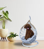 B.U.STYLE Cat Bed Basket Swinging Pet Nest for Small Pets Hanging Teardrop Hammock Gray