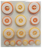 Button Ups Adhesive Button Embellishments ORANGE For Scrapbooking Card