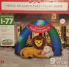 Holiday Christmas Peace On Earth Fuzzy Plush Scene 9 ft Lighted Inflatable Air Blown Time