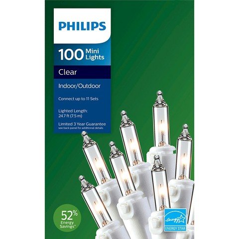 Philips 100-Count Clear White Wire Mini String Lights