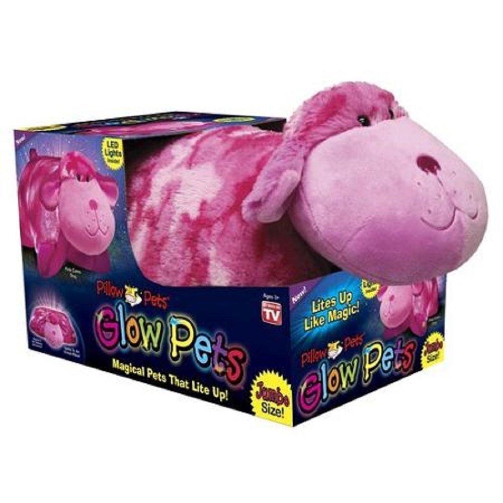 Pillow Pets Glow Pets Pink Camo Dog Jumbo 18"