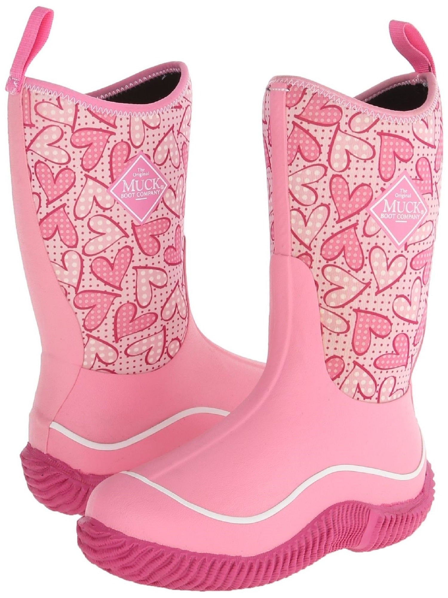 MuckBoots Kid Hale Pink Heart Outdoor Sport Boot, Size 7