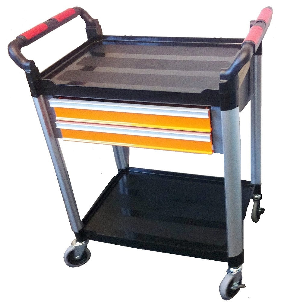 Pointe International Two Shelf Utility Cart with Drawer