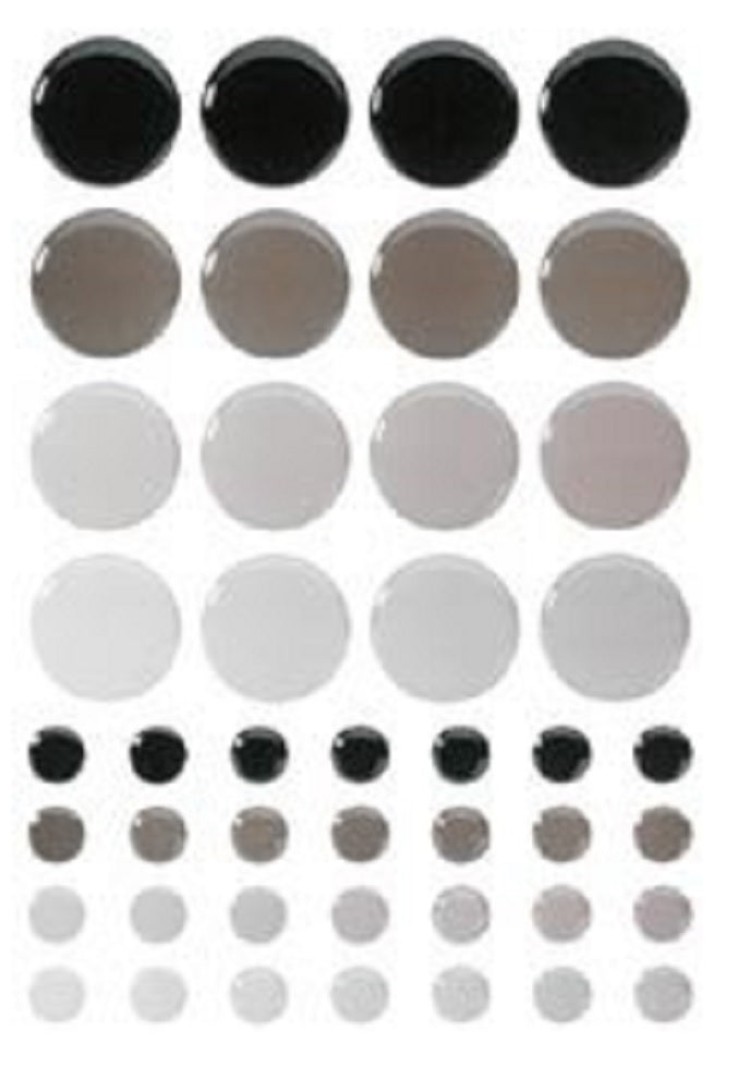 New Sticko Tiles Play Stickers-Black & grey Circles Scrapbooking
