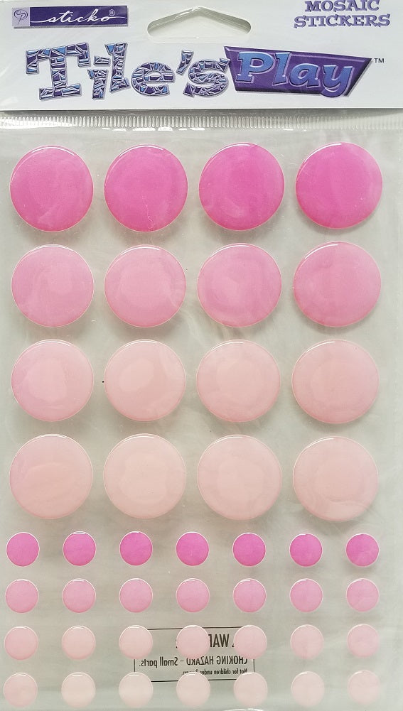 New Sticko Tiles Play Stickers Pink Circle Mosaic