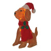 Holiday Christmas Pre lit Plush Pup Puppy Dog Santa Hat Mistletoe Scarf
