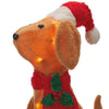 Holiday Christmas Pre lit Plush Pup Puppy Dog Santa Hat Mistletoe Scarf
