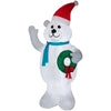 Airblown Inflatable Polar Bear with Wreath 7ft tall by Gemmy Industries