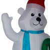 Airblown Inflatable Polar Bear with Wreath 7ft tall by Gemmy Industries
