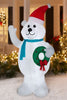 Airblown Inflatable Polar Bear with Wreath 7ft tall by Gemmy Industries