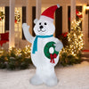 Airblown Inflatable Polar Bear with Wreath 7ft tall by Gemmy Industries