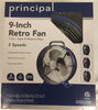 Principal 9" Retro Fan, Blue