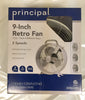 Principal 9" Retro Fan, White