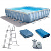 Intex 16' x 48" Prism XL Frame Square Above Ground Pool Set with Filter Pump