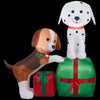 Christmas Inflatable Puppies With Presents Airblown Holiday Decoration By Gemmy
