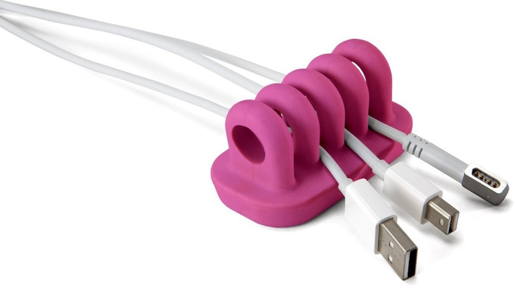 Quirky Cordies Desktop Cord Clips and Anchor for Accessory Cables (Pink)