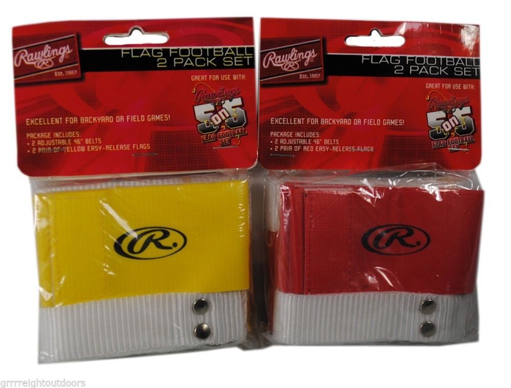 Rawlings Set of 4 Player Flag Football Kits Red/Yellow 2 Packs Belts Players