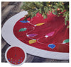 Christmas Tree Skirt with Adjustable Feature 66-60 inches Red with Ornaments
