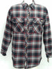 Dickies Men's Cotton Flannel Relaxed Fit Sherpa Lined Overshirt, Black/Red 4XL