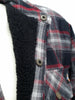 Dickies Men's Cotton Flannel Relaxed Fit Sherpa Lined Overshirt, Black/Red Small