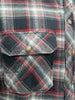 Dickies Men's Cotton Flannel Relaxed Fit Sherpa Lined Overshirt, Black/Red Small
