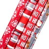 Kirkland Signature 4 Roll Christmas Gift Wrap 180 sq ft: Santa/HoHoHo/Stripes/Snowflakes