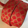 Wired Holiday Ribbon 2 50 In W 50 Yds Red Gold Glittering Diamonds Pattern