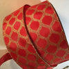 Wired Holiday Ribbon 2 50 In W 50 Yds Red Gold Glittering Diamonds Pattern