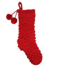 Wondershop 19" Hand Knit Christmas Stocking with Pom Pom Accents, Red