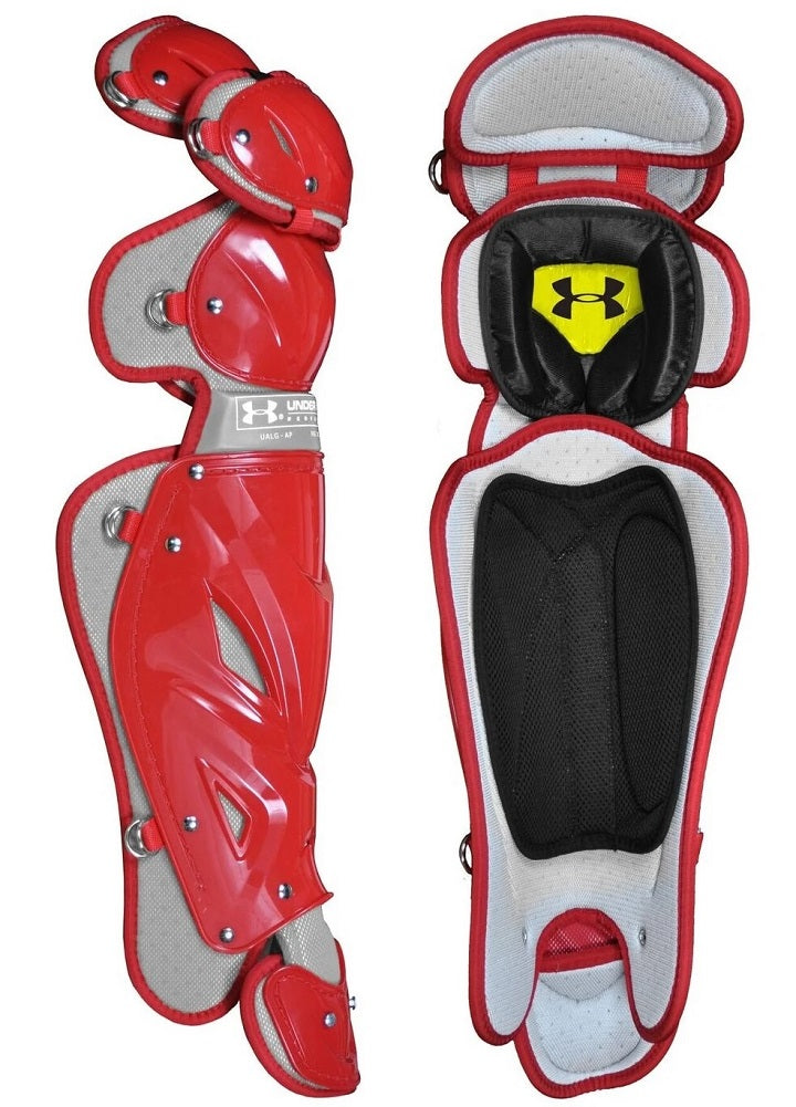Under Armour Youth Pro Catcher's Leg Guards 14.5" Scarlet Red