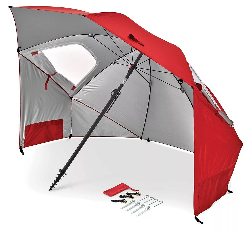 Sport-Brella Premiere 8ft Wide Portable Umbrella Canopy Red